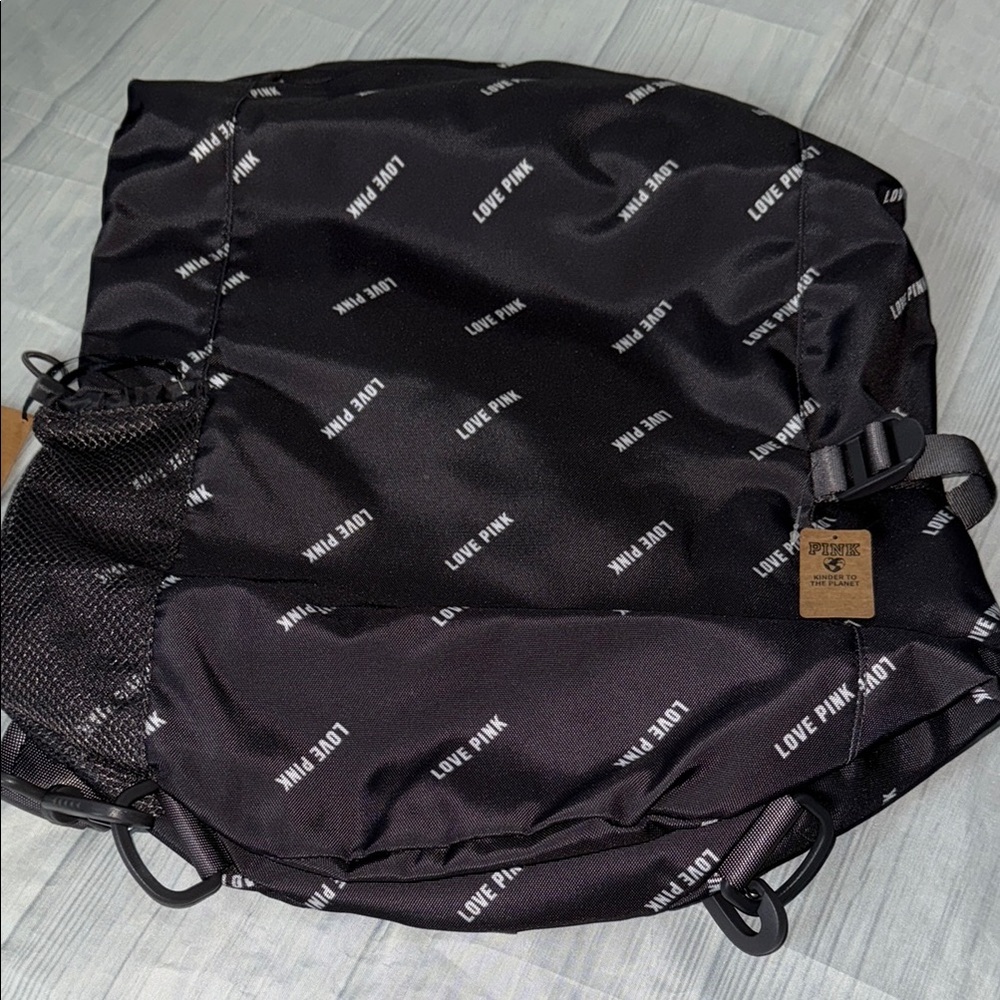 PINK Victoria's Secret Gray Backpack with Monochromatic Design